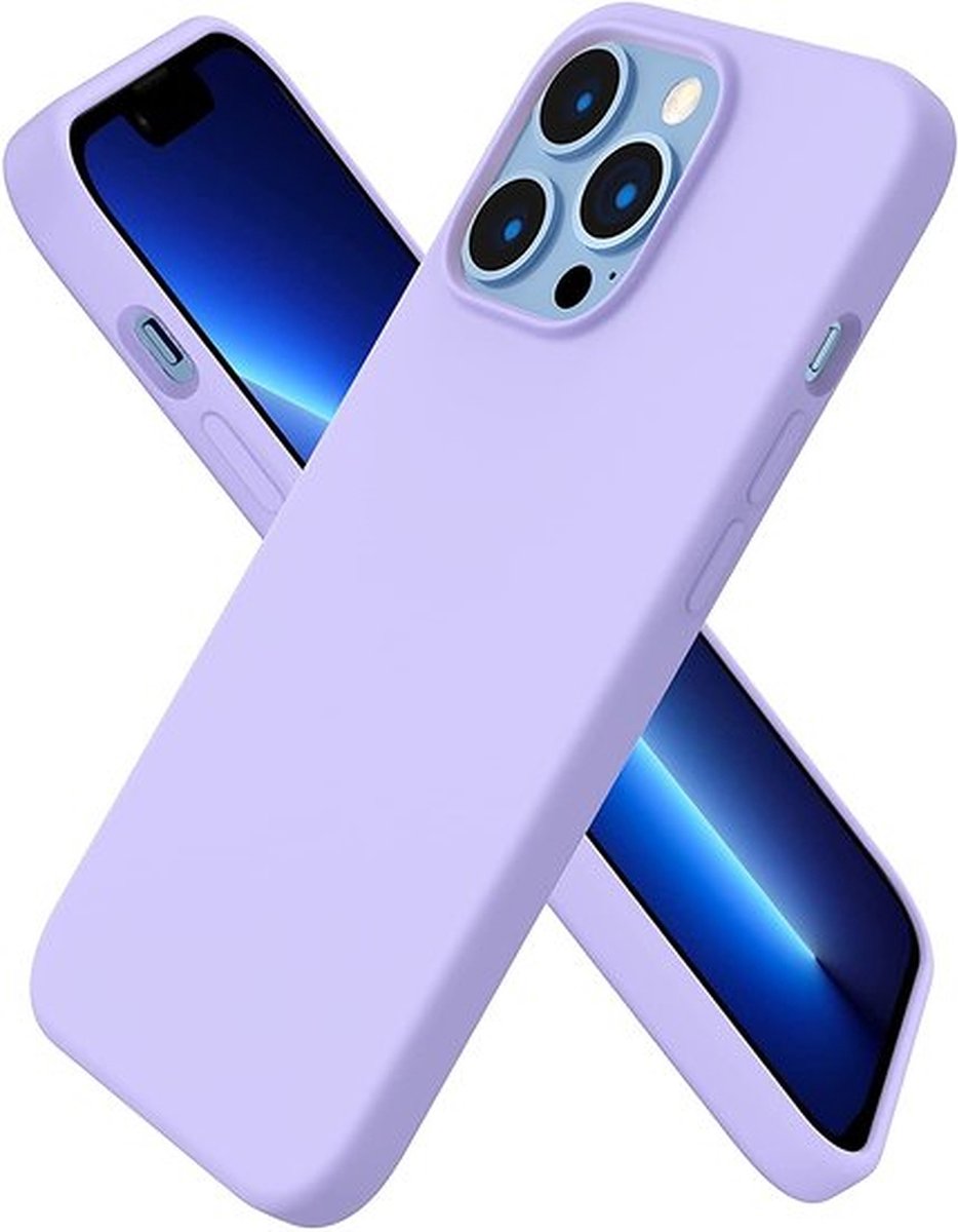 High Quality Silicone Hoesje iPhone 13 Pro - Paars