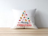 Sierkussen - Kerst Kussen Met Tekst: Merry Christmas Gift Tree | Kerst Decoratie | Kerst Versiering | Grappige Cadeaus | Geschenk | Sierkussen