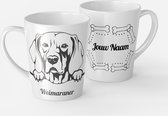 Een heerlijke latte uit een mooie Weimaraner Mok