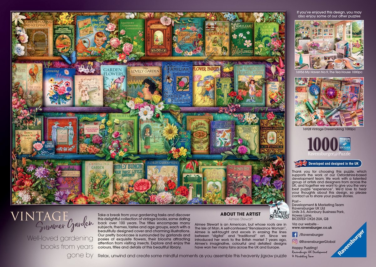 Ravensburger puzzel Vintage tuinboeken - Legpuzzel - 1000 stukjes — cadeau in Spellen & Speelgoed - foto 4