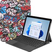 Case2go - Hoes voor de Microsoft Surface Pro 8 - Tri-Fold Book Case - Graffiti