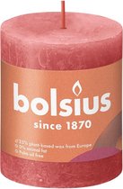 4 stuks Bolsius zalm roze rustiek stompkaarsen 80/68 (35 uur) Eco Shine Blossom Pink