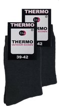 Thermo sokken ByElbo – 2 pack – maat 39/42 – badstof voering – zwart