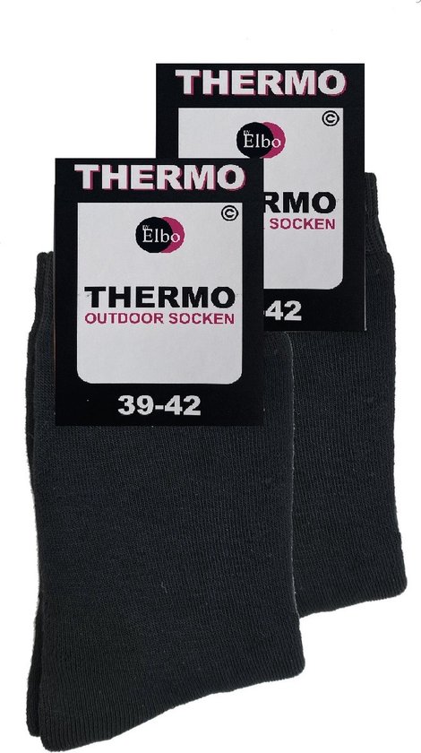 Thermo sokken ByElbo – 2pack – maat 39-42 – badstof voering – zwart - Sport Thermo Sok - Thermisch - Warm Sock - Wandelsokken - Schaatssokken - Winter Ski sokken - - ByElbo