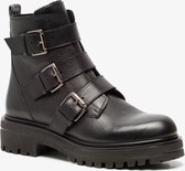 TwoDay leren dames biker boots - Zwart - Maat 39 - Echt leer