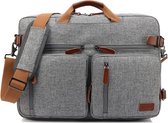 CoolBELL converteerbare rugzak Messenger Bag Schoudertas Laptop Bag Handtas Business Briefcase Multifunctionele reizen rugzak geschikt voor 17.3 Inch Laptop / Heren / Dames(Grijs)