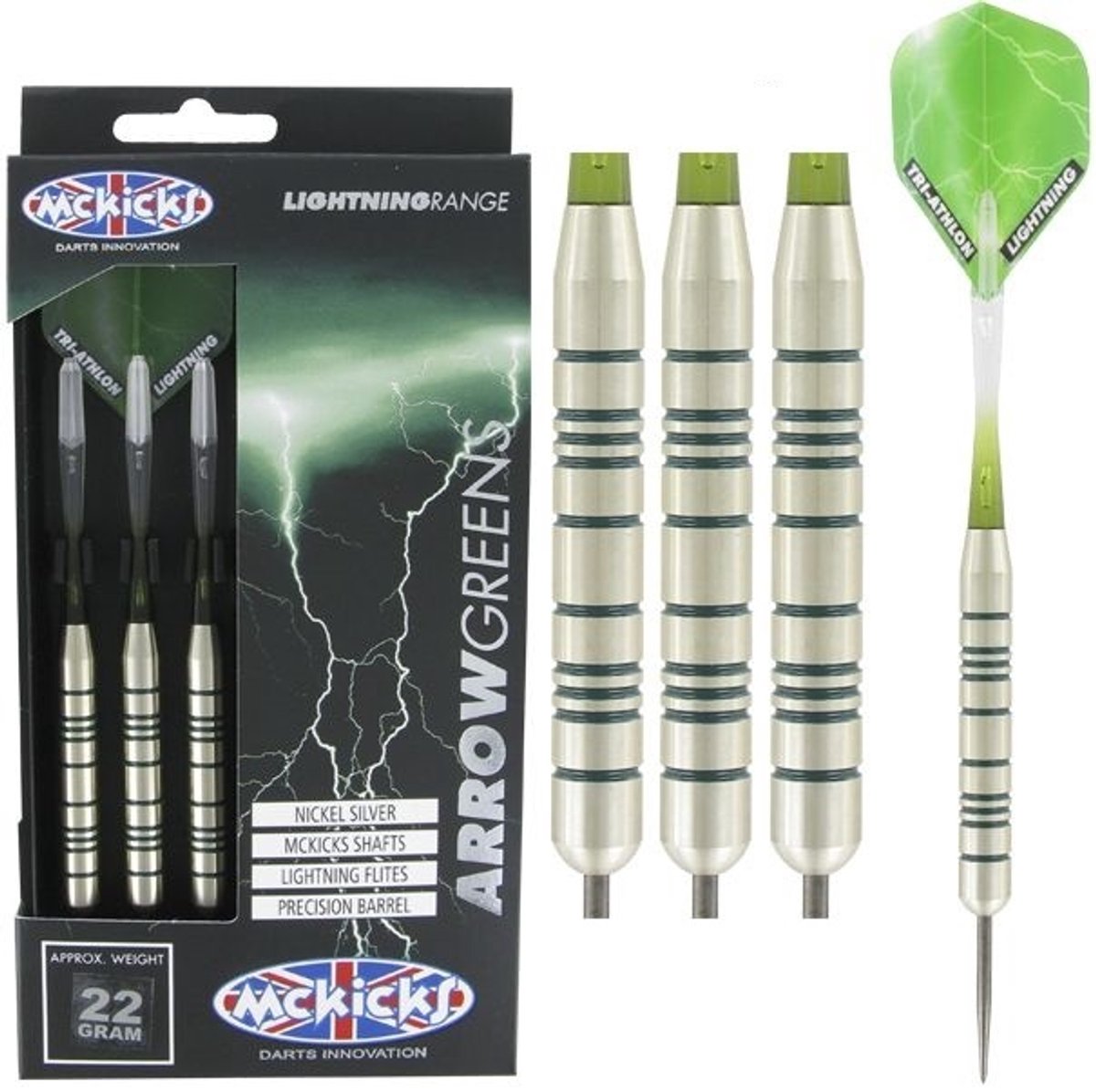 McKicks Arrow Greens Silver 22 gram - Dartpijlen - 22 Gram