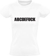 ABCDEFUCK | Dames T-shirt | Wit | Alfabet | Taal | Seks