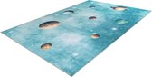 Kinderkamer- Kinder vloerkleed - Wasbaar - Washable - Heelal - Sterren - Ruimte - 120x160 - blauw