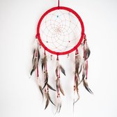 Dreamcatcher- dromenvanger - 22 cm - rood - indianen