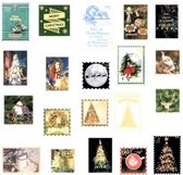 Vintage kerstpostzegel stickers - 40 stuks - Kerststickers - Voor o.a Bulletjournal, scrapbooking of het maken van kerstkaarten