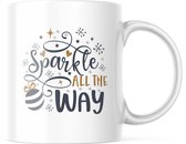 Kerst Mok met tekst: Sparkle all the way | Kerst Decoratie | Kerst Versiering | Grappige Cadeaus | Koffiemok | Koffiebeker | Theemok | Theebeker