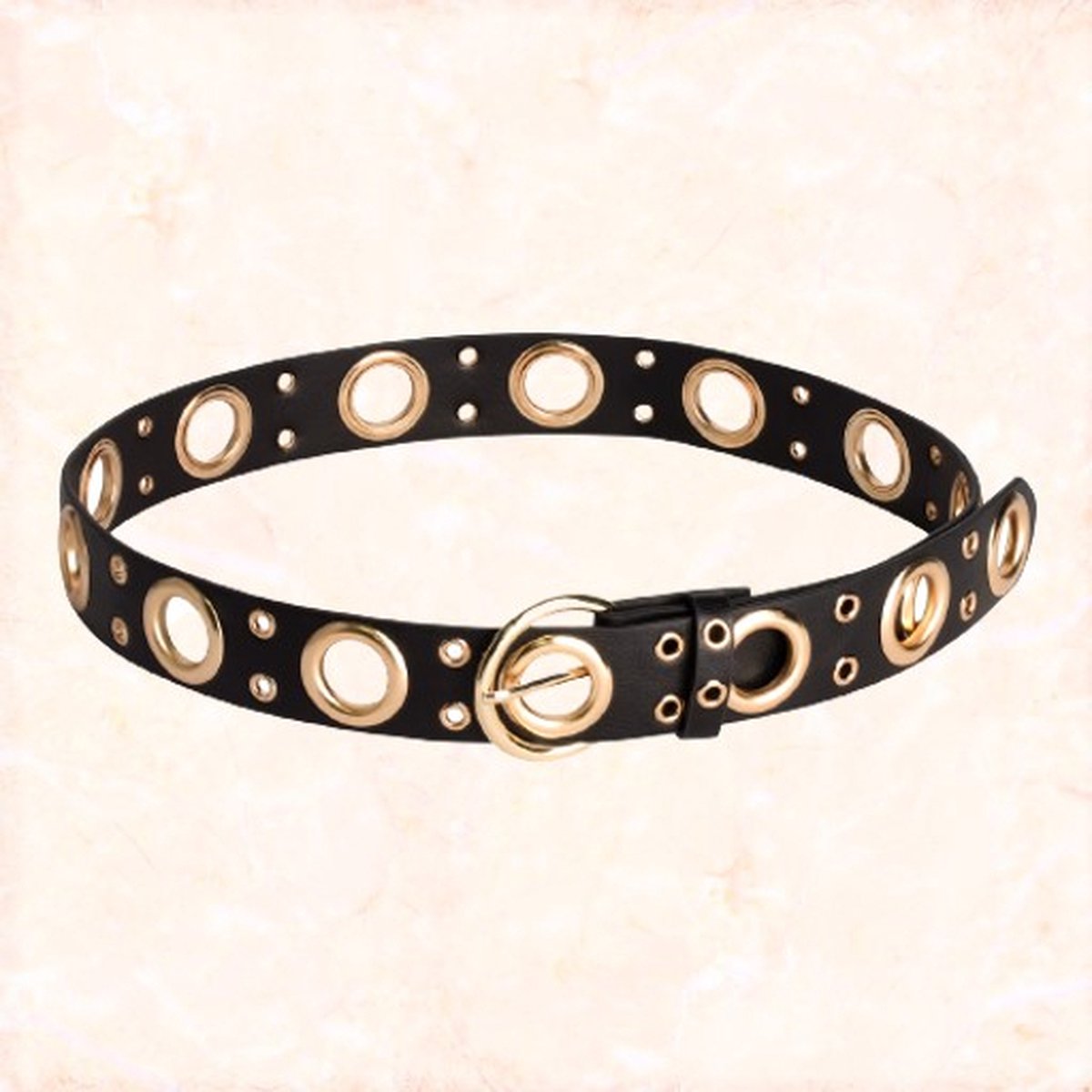 Jobo By JET - Dames riem - Gouden ringen - One size - Fashion item