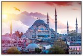 Stadsgezicht van Istanbul met de Süleymaniye Moskee - Foto op Akoestisch paneel - 120 x 80 cm