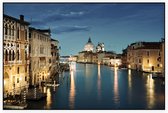 Nachtelijke skyline van Venetië met het Canal Grande - Foto op Akoestisch paneel - 90 x 60 cm