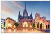 Kathedraal van het Heilig Kruis en Sint Eulalia in Barcelona - Foto op Akoestisch paneel - 90 x 60 cm