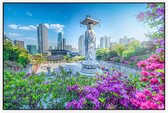 De Bongeunsa Tempel in het Gangnam District van Seoul - Foto op Akoestisch paneel - 225 x 150 cm