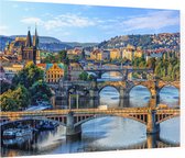 Beroemde bruggen over de Moldau in Praag - Foto op Plexiglas - 60 x 40 cm