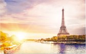 Eiffeltoren aan zonnige oevers van de Seine in Parijs - Foto op Forex - 120 x 80 cm