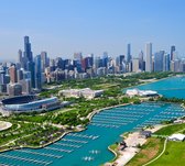 Lake Michigan en skyline van Chicago in Illinois - Fotobehang (in banen) - 250 x 260 cm