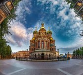 Artistiek beeld van de Orthodoxe kerk in Sint-Petersburg - Fotobehang (in banen) - 250 x 260 cm