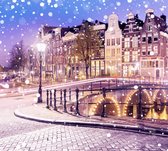 Sfeervolle winteravond in grachtengordel Amsterdam  - Fotobehang (in banen) - 350 x 260 cm