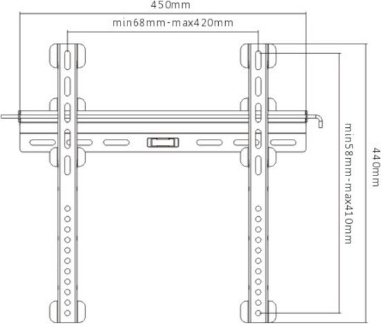 Cavus WMF044 Support mural TV Ultra Slim L - Support de montage fixe pour  téléviseur