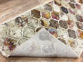 Vloerkleed ALHAMBRA - aardetinten bruin taupe ecru - zacht velours - 80 x 300 cm - in diverse maten verkrijgbaar - kleed - tapijt - karpet - loper - mat - keukenmat - keukenloper