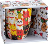 Tokyo Design Studio – Kawaii Lucky Cat – Mok – Giftbox – Multi Cat – 8.5 x 10.2cm 380ml