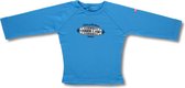 Twentyfourdips | T-shirt lange mouw baby met print 'Here I am' | Blauw | Maat 74 | In giftbox