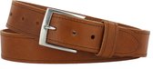 Leren Riem | 4cm breed | Riemmaat: 85cm (totale lengte: 100cm) | 100% echt leer | Kleur: cognac | Nikkelvrije gesp