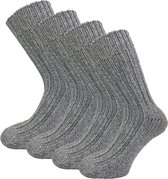 4 paar Geitenwollen sokken - Grijs - Maat 39-42