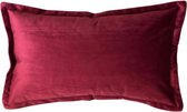 Kussenhoes Luxury Velvet - Bordeaux Rood Long - Kussenhoes - 30x50 cm - Sierkussen - Polyester - Fluweel