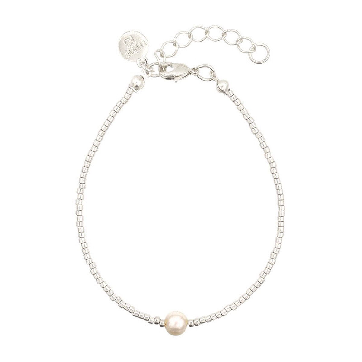 Mint15 Armband 'Simply Delicate - Pearl' met zoetwaterparel - Zilver