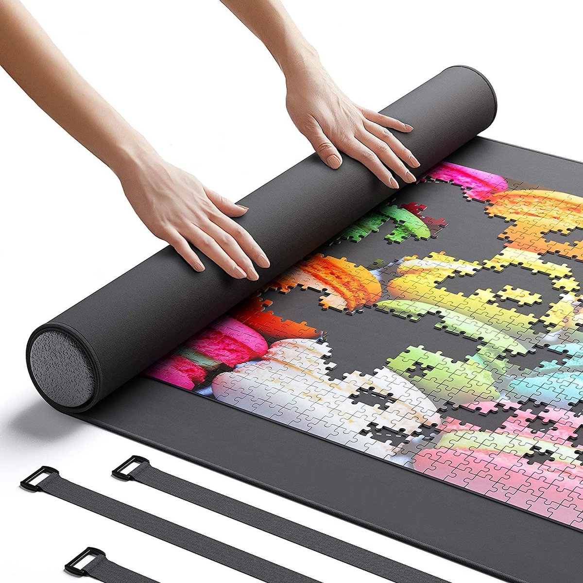 Tapis de rangement pour puzzle, 26x46 pouces, grand sac portable, support  de rouleau, planche de couverture