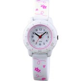 Xonix WC-A01 - Horloge - Analoog - Kinderen - Wit - Roze - Waterdicht