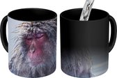 Magische Mok - Foto op Warmte Mokken - Koffiemok - Dier - Aap - Sneeuw - Magic Mok - Beker - 350 ML - Theemok