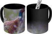 Magische Mok - Foto op Warmte Mok - Fazant - Bloemen - Vogel - 350 ML