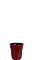 J-Line Bloempot Spikkel Keramiek Rood/Goud Set van 3 stuks