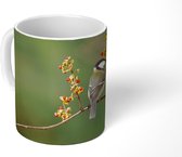Mok - Koolmees op een kleurrijke tak - 350 ML - Beker