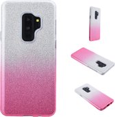 Samsung Galaxy S9 hoesje siliconen glitter hoesje Roze-zilver - Nieuwetelefoonhoesjes.nl