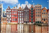 Typisch Hollandse koopmanshuizen in hartje Amsterdam - Foto op Tuinposter - 225 x 150 cm