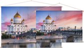 De kathedraal van Christus de Verlosser in Moskou - Foto op Textielposter - 120 x 80 cm
