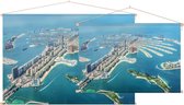 Luchtfoto van Dubai Palm Jumeirah Island in de Emiraten - Foto op Textielposter - 120 x 80 cm