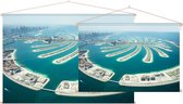Indrukwekkende close-up van Palm Island op zee in Dubai - Foto op Textielposter - 45 x 30 cm