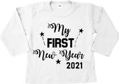 Shirt met tekst mijn eerste nieuwjaar 2022-my first new year-Maat 68