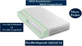 2-Persoons Matras - MICROPOCKET HR45 KOUDSCHUIM/NASA traagschuim 7 ZONE 23 CM   - Gemiddeld ligcomfort - 160x210/23