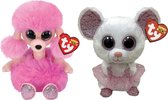 Ty - Knuffel - Beanie Boo's - Camilla Poodle & Nina Mousse