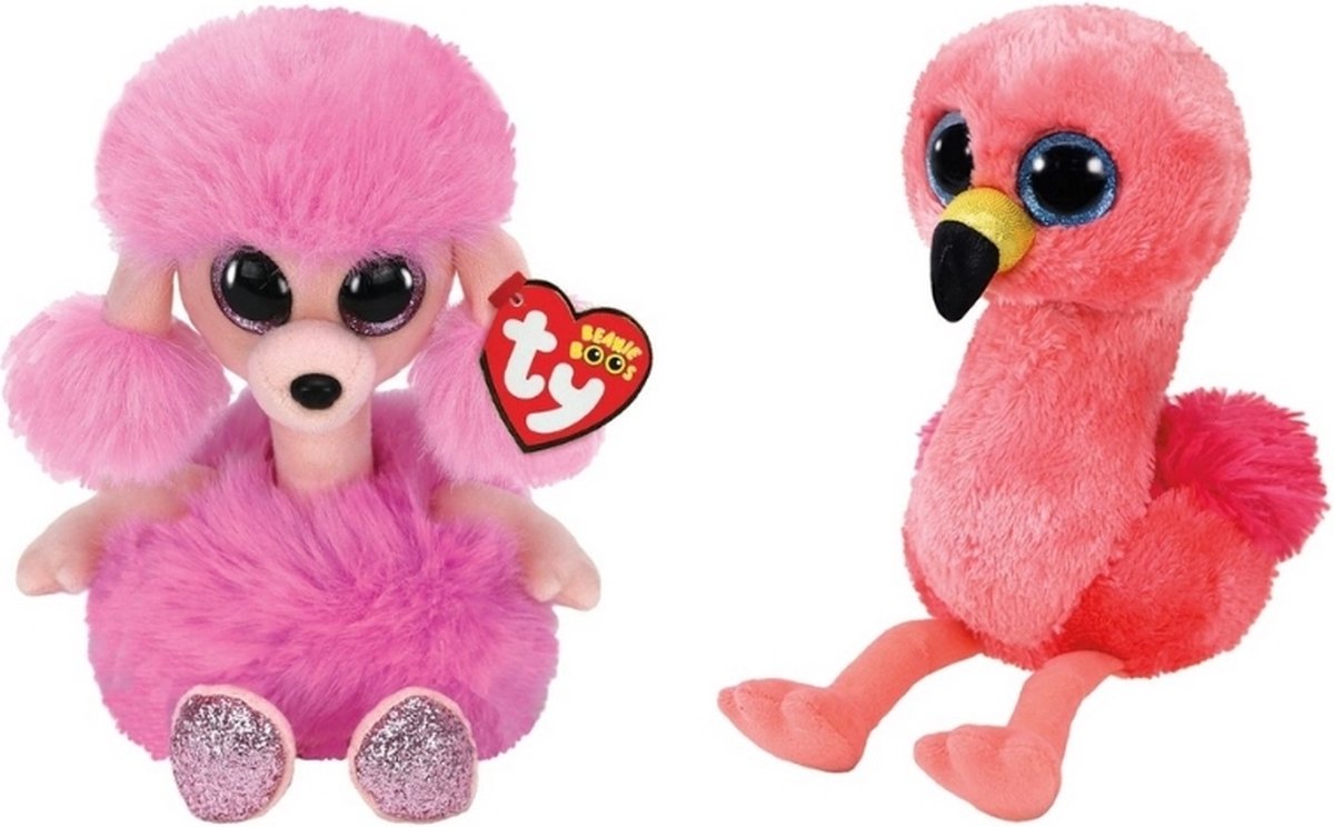 ty-knuffel-beanie-boo-s-camilla-poodle-gilda-flamingo-bol