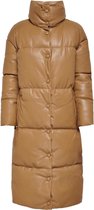 Only Jas Onllydia Long Faux Leather Puffer O 15235000 Toasted Coconut Dames Maat - S
